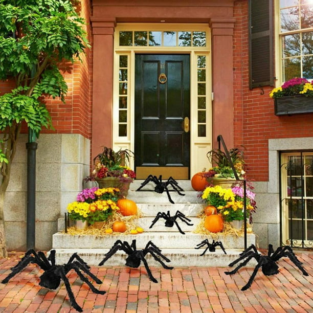 Black Spider Halloween Decoration Haunted House Prop Indoor Outdoor Wide 75cm im 